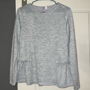 Worn once grey peplum long sleeve from Francesca’s